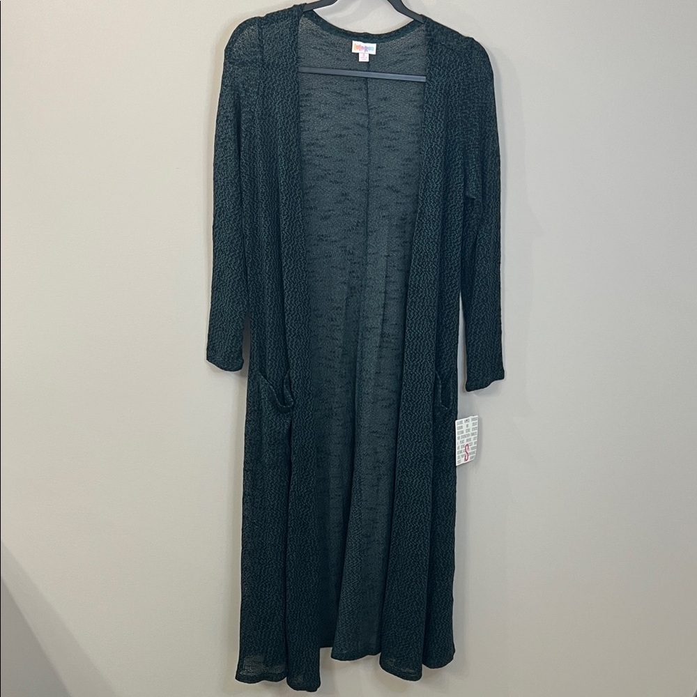 LuLaRoe Teal and Black Knit Cardigan